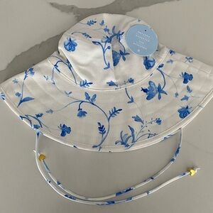 Hill House Home The Sun Hat Blue Botanical Cotton Canvas